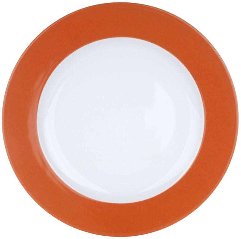 Teller Nova Ocean Weiß, Orange Porzellan 12 Stück 22 cm