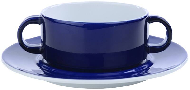 Porzellanteller Ocean 17 cm Kobaltblau, Weiß 12 Stück