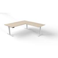 Move 3 - Steh-/Sitztisch 200x100x72-120 cm mit Anbau 120x80 cm Ahorn