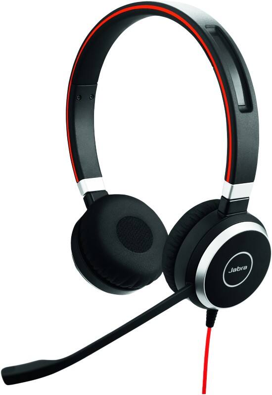 Jabra Headset Evolve 40 mit Kopfbügel 3,5 mm Anschluss Geräuschunterdrückung mit Mikrofon Schwarz