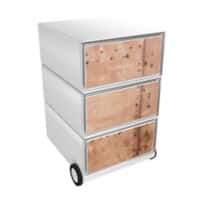 PAPERFLOW Rollcontainer easyBox 3 horizontale Schubladen 642x390x436mm PERSO FERRUM