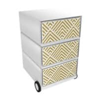 PAPERFLOW Rollcontainer easyBox 4 horizontale Schubladen 642x390x436mm PERSO ART DECO - AUFGEHENDE SONNE