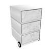 PAPERFLOW Rollcontainer easyBox 4 horizontale Schubladen 642x390x436mm PERSO WEIßER MARMOR