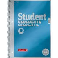 BRUNNEN Student Premium Collegeblock DIN A4 Punktkariert Spiralbindung Pappkarton Blau Perforiert 160 Seiten 80 Blatt