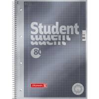 BRUNNEN A4 Student Premium Drahtgebunden Grau Pappe Cover Notizbuch Kariert Lineatur 28 80 Blatt
