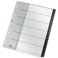 Leitz Recycle Register 1218 DIN A4 Maxi CO2 Neutral Schwarz 31-teilig 11 Löcher 90% Recycelter Kunststoff 1 bis 31