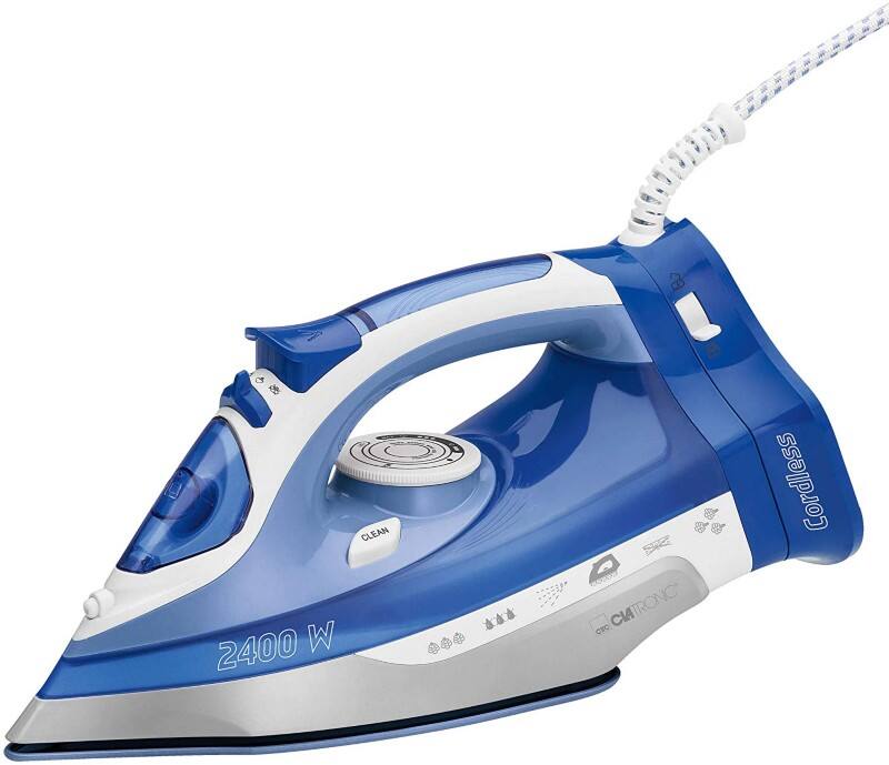 Clatronic DB Dampfbügeleisen Kabellos DB 3706 240 350 ml Weiß, Blau