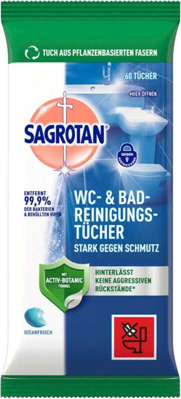Sagrotan WC- & Bad-Reinigungstücher 60 Stück
