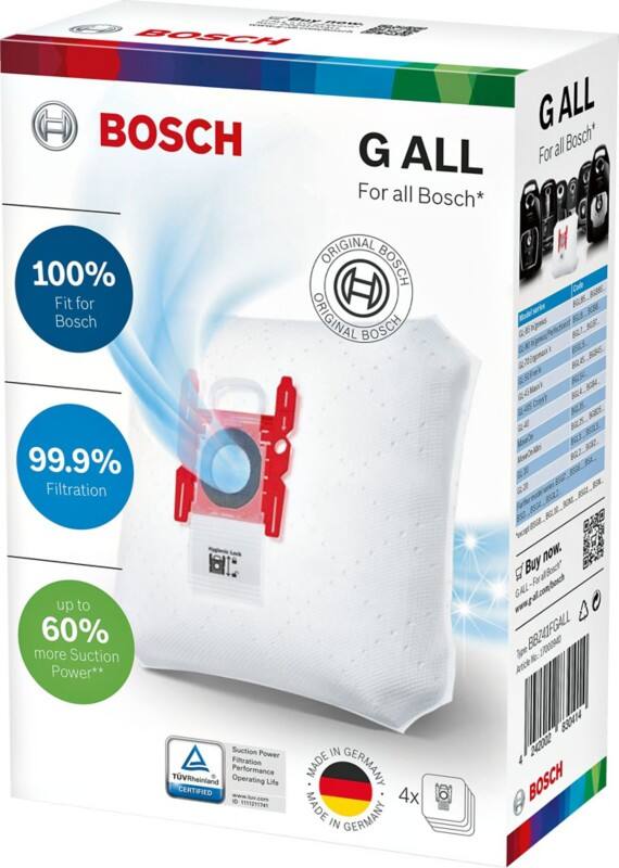 Bosch Staubsaugerbeutel 2681038342 für alle aktuellen Serien (außer BSG8, BSN1) 4 Stück