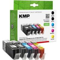 KMP Kompatibel Canon C107BKXV Tintenpatrone Schwarz, Schwarz, Cyan, Magenta, Gelb Multipack 5 Stück