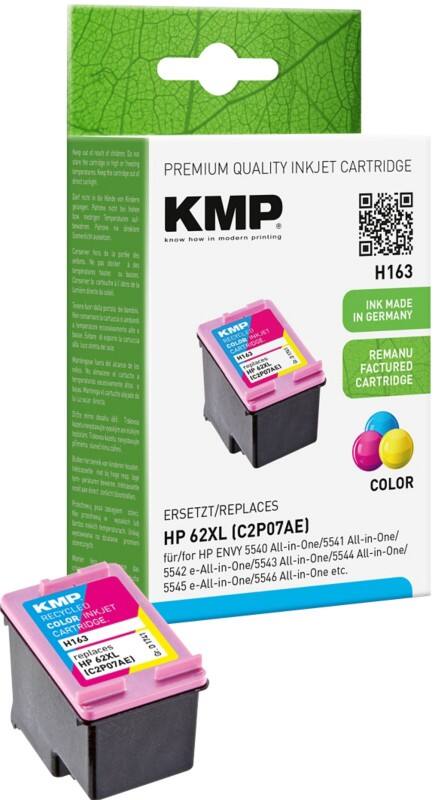 KMP Kompatibel HP 62XL Tintenpatrone C2P07AE Cyan, Magenta, Gelb