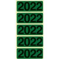 Bene Jahreszahl-Etiketten 2022 Grün 48 x 19 mm Packung mit 100 Stück