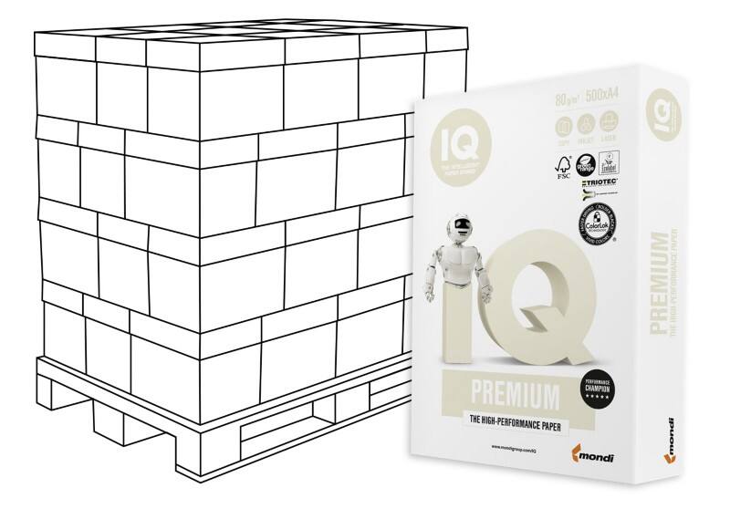 IQ Premium Druckerpapier Weiß 80 g/m² Glatt 240 Pack à 500 Blatt