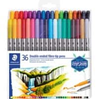 STAEDTLER Doppelseitiger Faserschreiber Design Journey Färbig sortiert 36 Stück