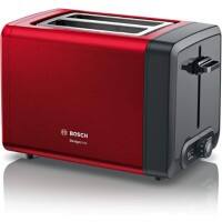 BOSCH Toaster Schwarz, Rot Edelstahl 970 W TAT4P424DE
