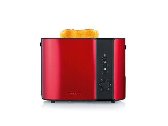 SEVERIN Toaster Schwarz, Rot Edelstahl 800 W AT 2217