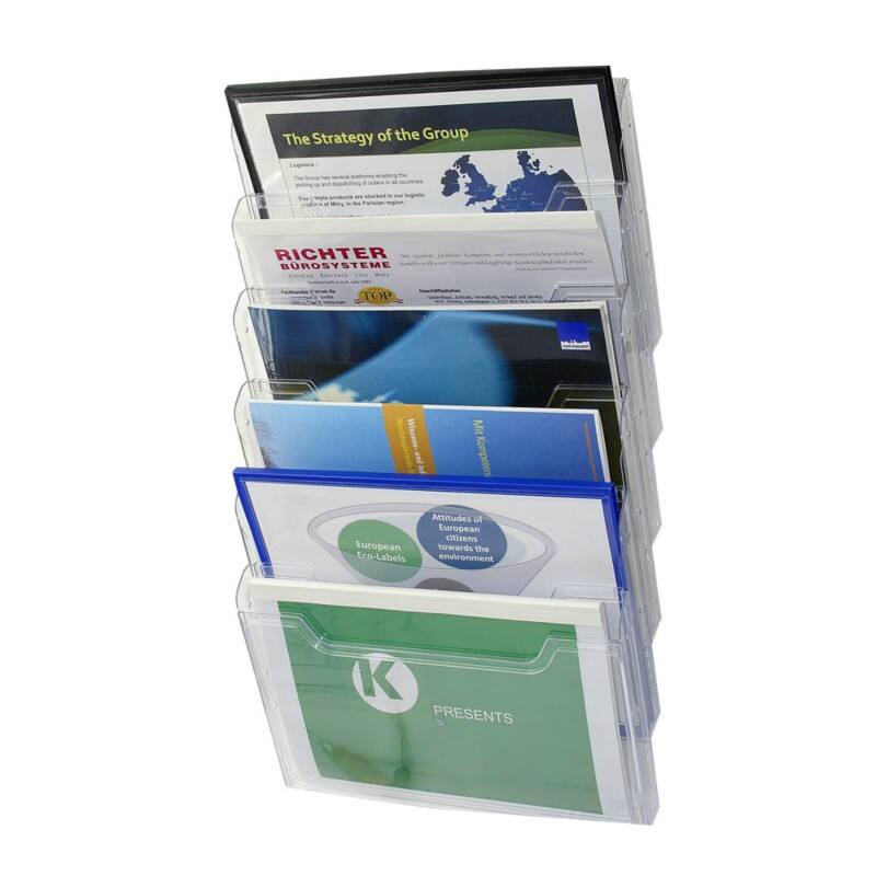 Exacompta A4 quer Wandregal Wandmontiert Transparent 64258D 32,7 x 11,3 x 52,3 cm 64258D