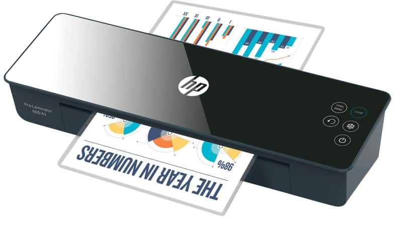 HP Pro 600 52,6 x 16,5 x 11,68 cm A3 Laminiergerät, 600 mm/min. Aufwärmzeit 1 min bis zu 2 x 125 (250) Mikron