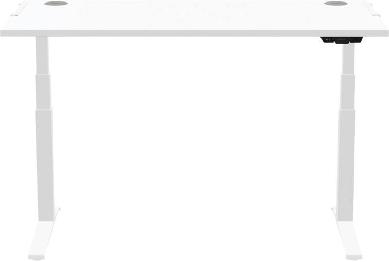 Fellowes Levado Sitz-Stehschreibtisch Rechteckig Weiß T-Fuß 1.829 (B) x 698 (T) x 1.257 (H) mm MDF (Mitteldichte Faserplatte), PVC (Polyvinylchlorid), Stahl
