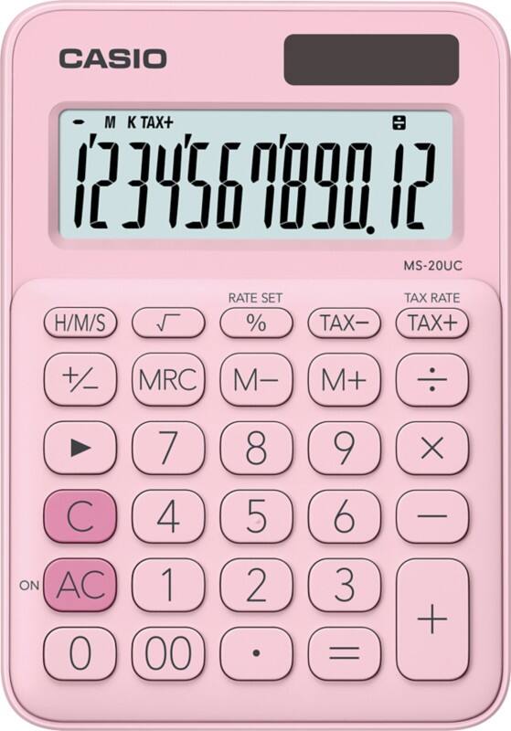 Casio Tischrechner MS-20 UC 12 -stelliges Display Pink