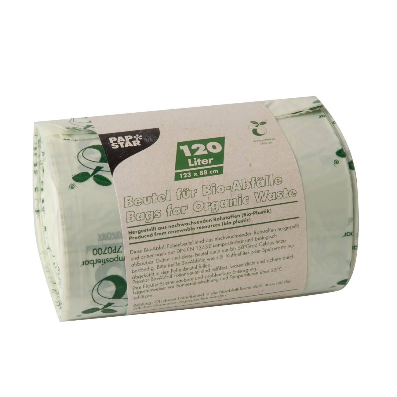 Papstar Kompostbeutel Bio-Folie 120 L Grün 100 Stück