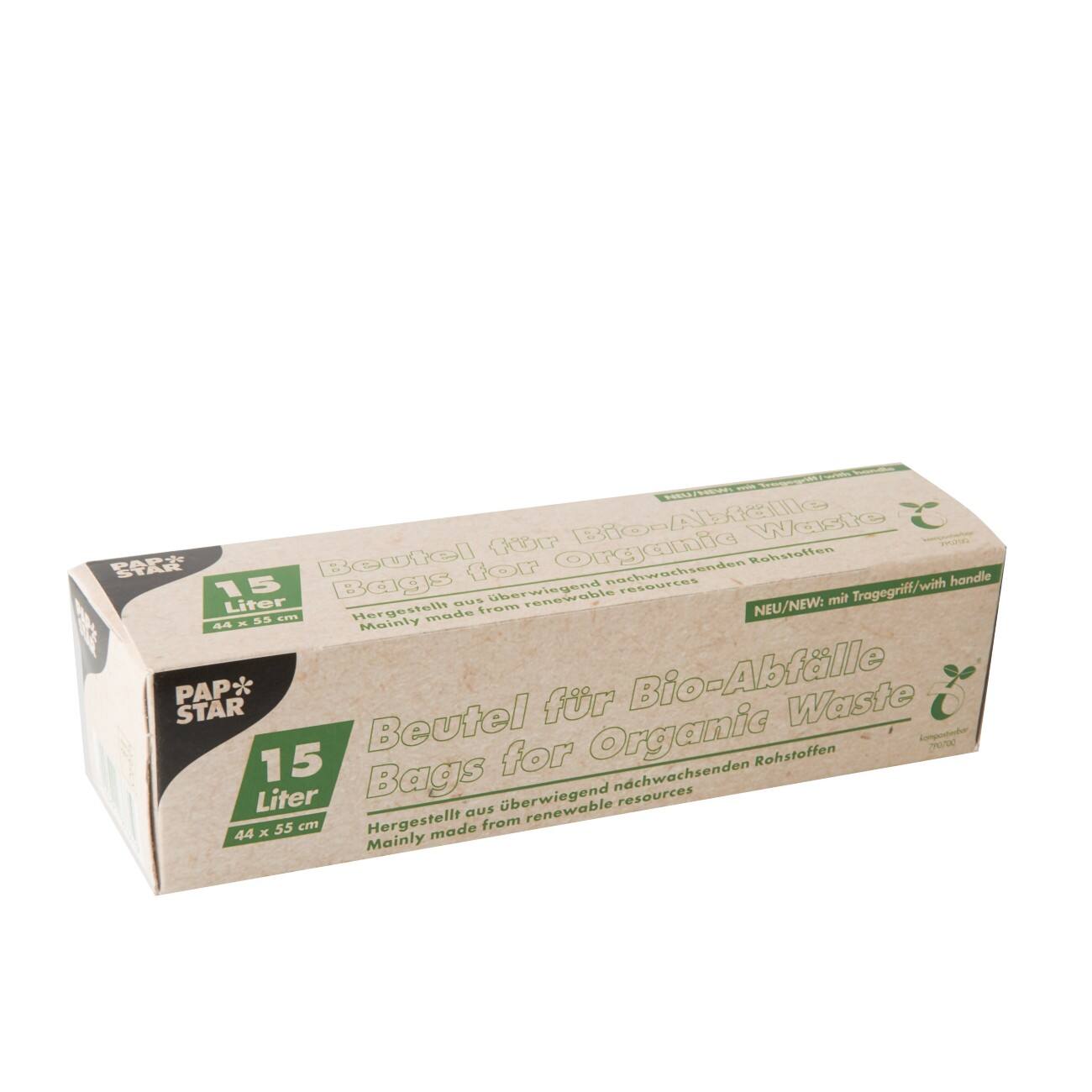 PAPSTAR Müllbeutel 87661 Mater-Bi 15 Stück