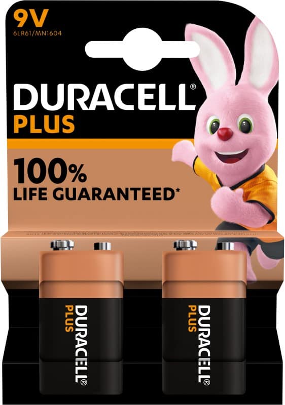 Duracell Batterien PLUS 6LR61 9V Alkali 2 Stück