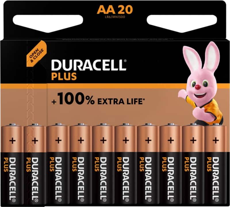 Duracell Batterie Plus 100 AA 2900 mAh Alkali 1.5 V 20 Stück