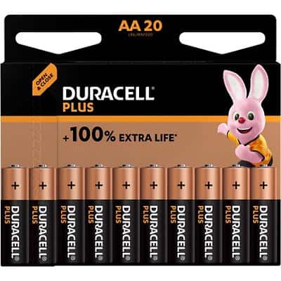 Duracell Batterie Plus 100 AA 2900 mAh Alkali 1.5 V 20 Stück