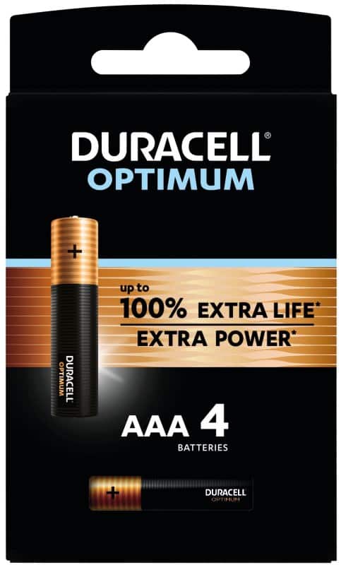 Duracell Batterien Optimum AAA 1,5 V 4 Stück