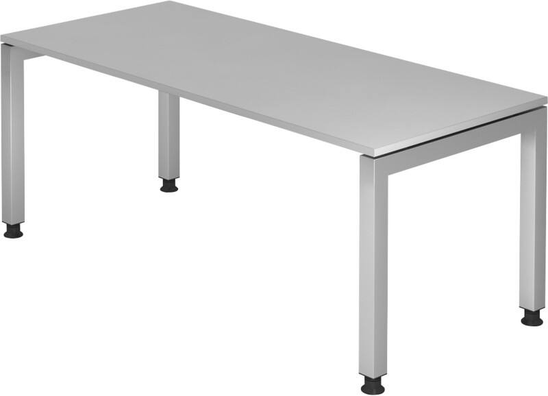 Hammerbacher J Series VJS Höhenverstellbar Schreibtisch Rechteckig Grau 4 Metallfüße 1.800 (B) x 800 (T) x 760 (H) mm Spanplatte, Stahl