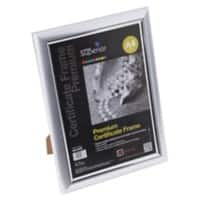 Seco DIN A4 Deluxe Diplomrahmen mit Perspex Sicherheitsglas Silber