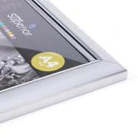 Seco DIN A4 Deluxe Diplomrahmen mit Perspex Sicherheitsglas Silber
