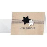Sigel Christmas Wrapping Weihnachtskarte Braun 25 Stück
