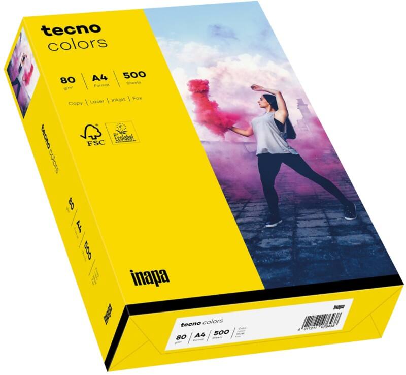 tecno A4 Farbiges Papier Intensives Gelb 80 g/m² 500 Blatt