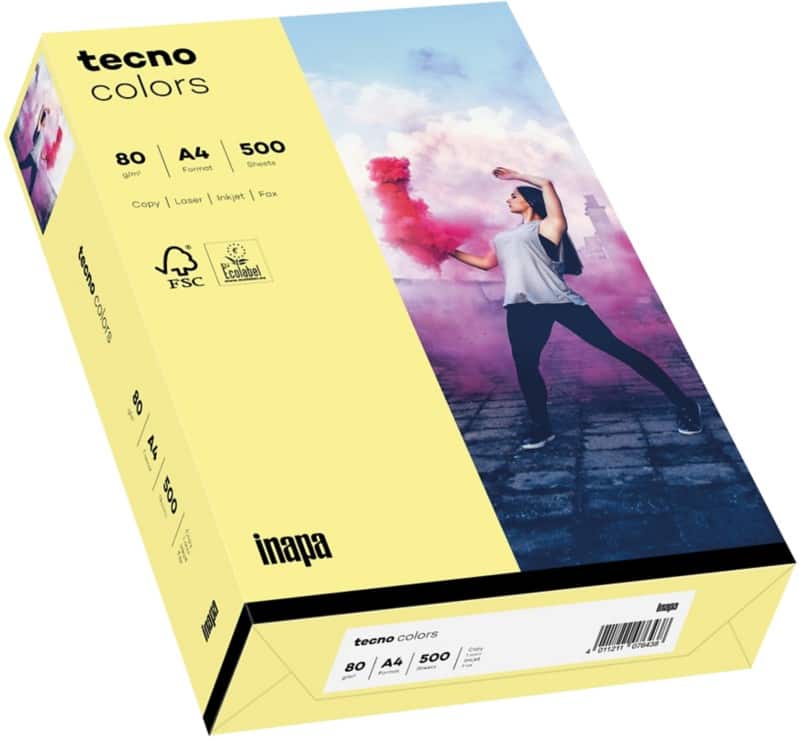 tecno A4 Farbiges Papier Hellgelb 80 g/m² 500 Blatt