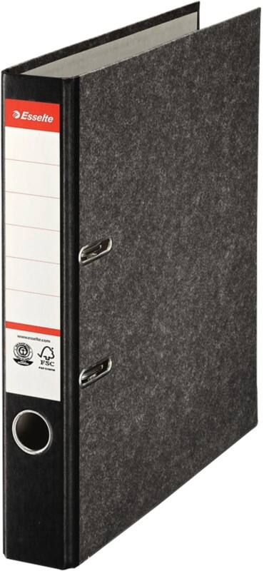 Esselte Essentials Ordner Schmal A4 52 mm Schwarz 2 Ringe 56997 Pappkarton Wolkenmarmor Hochformat