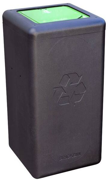 Brickbin Recyclingkunststoff (HDPE) Abfalleimer 65 L 70 x 35 x 70 cm Schwarz 561672