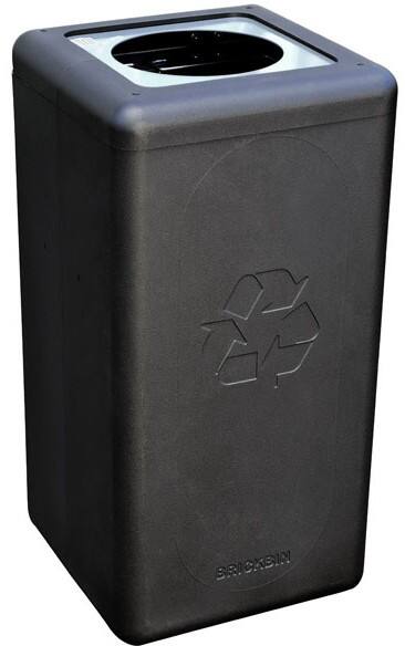 Brickbin Edelstahl Abfalleimer 65 L 70 x 35 x 70 cm Schwarz