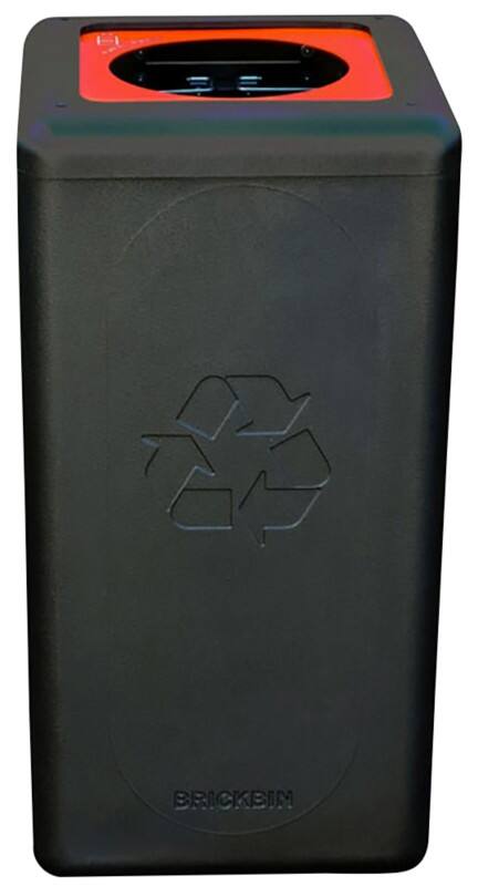 Brickbin Recyclingkunststoff (HDPE) Abfalleimer 65 L 70 x 35 x 70 cm Schwarz 561675