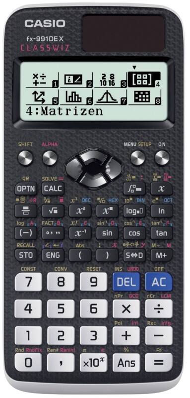 Casio Wissenschaftlicher Taschenrechner Schwarz Batterie, Solar FX-991DE X