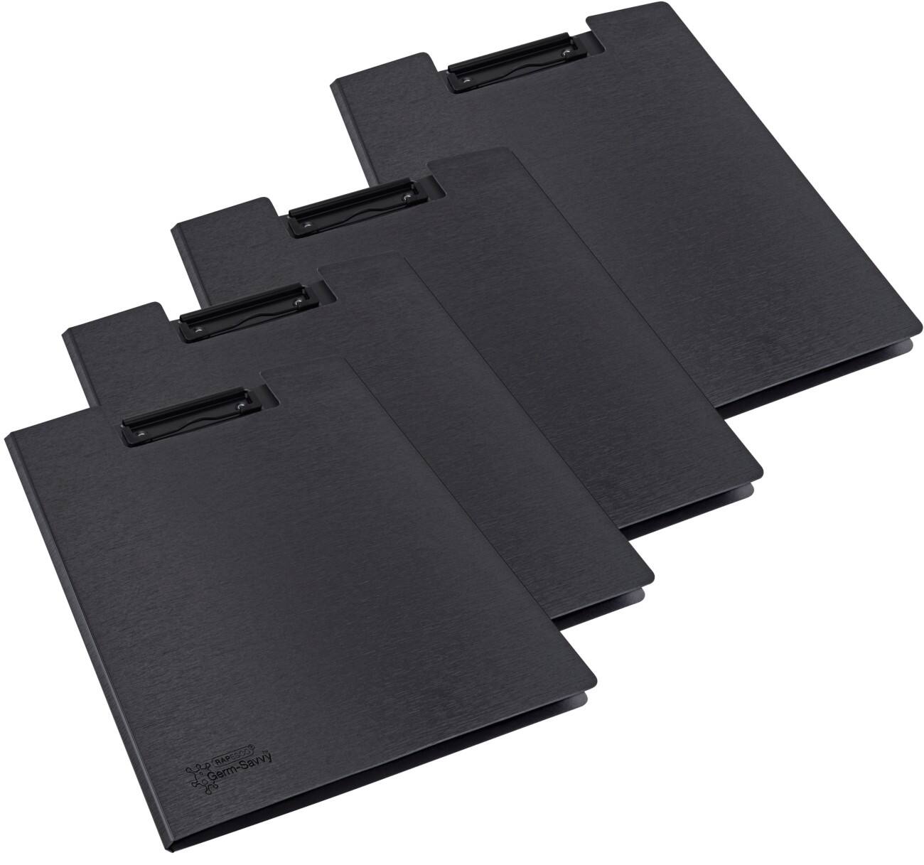 Rapesco Germ-Savvy Antibakterielles Umklappbares Klemmbrett Schwarz A4 25,5 X 32,2 cm Polypropylen 4 Stück