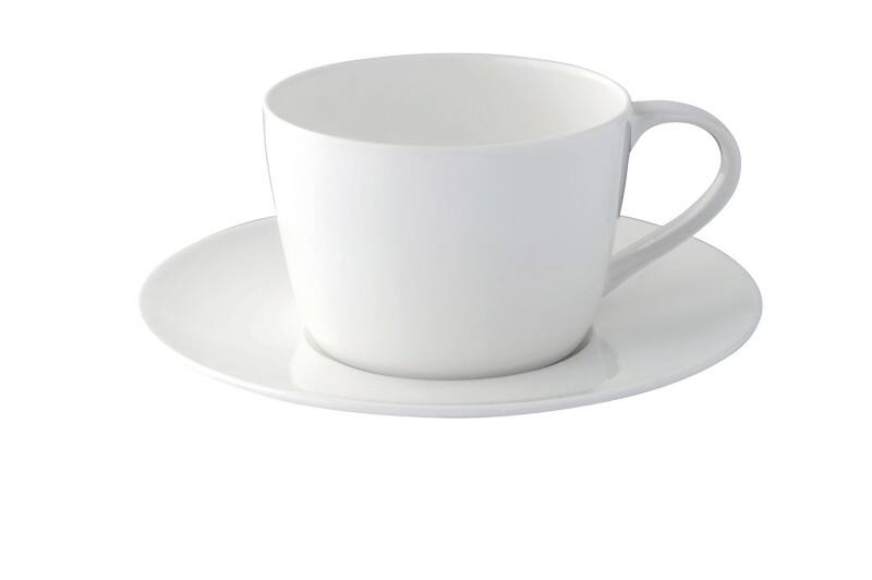 Nobel Fine Bone China Cappuccinountertasse Porzellan 170 mm Creme 24 Stück