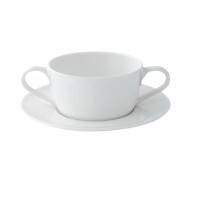 Nobel Fine Bone China Suppenuntertasse Porzellan 170 mm Creme 24 Stück