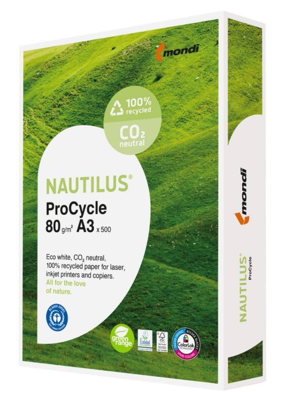 Nautilus ProCycle A3 Druckerpapier 80 g/m² Glatt Weiß 500 Blatt