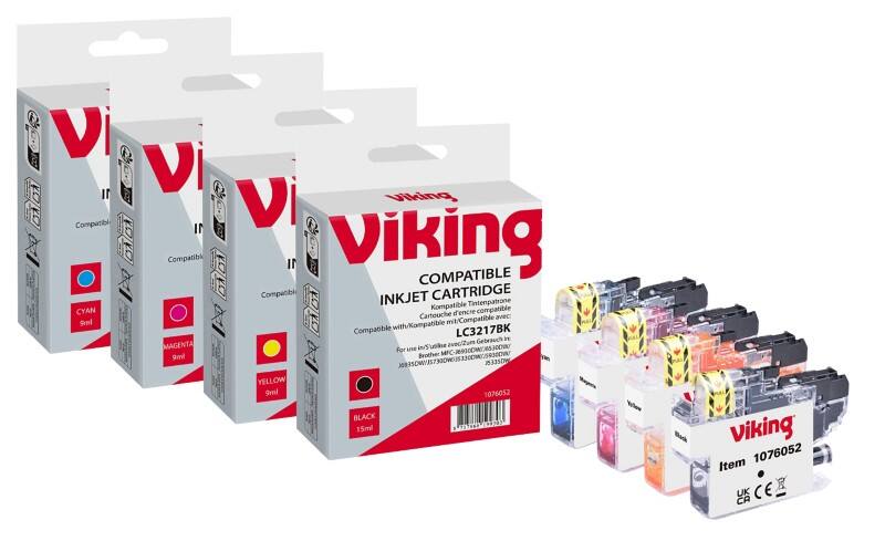 Viking LC-3217 Kompatibel Brother Tintenpatrone Schwarz, Cyan, Magenta, Gelb Multipack 4 Stück