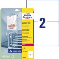 Avery Zweckform Antimikrobiell Laser Etiketten L8002-10 Selbsthaftend A4 Weiß 210 x 148 mm 10 Blatt à 2 Etiketten