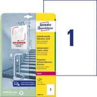 Avery Zweckform Antimikrobiell Laser Etiketten L8001-10 Selbsthaftend A4 Weiß 210 x 297 mm 10 Blatt à 1 Etikett