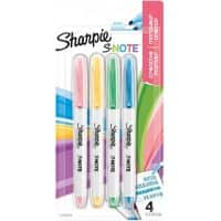 Sharpie S-Note Textmarker Färbig sortiert Mittel Keilspitze Nicht nachfüllbar 4 Stück