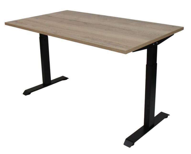 euroseats Schreibtisch Rechteckig Eiche T-Fuß 1.600 (B) x 800 (T) x 865 (H) mm Metall